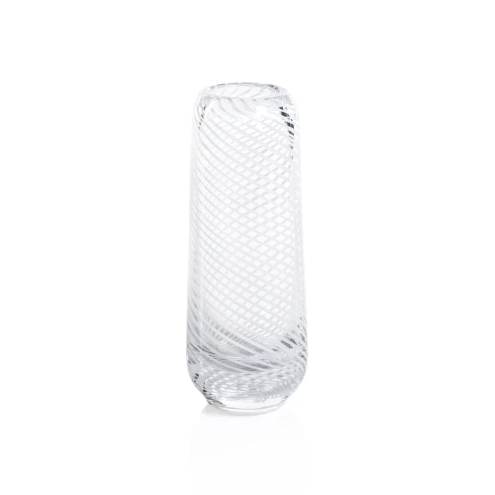 Claire Bud Vase w/White Swirl - Large