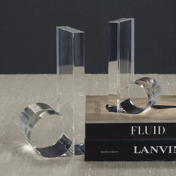 Rolled Crystal Bookends