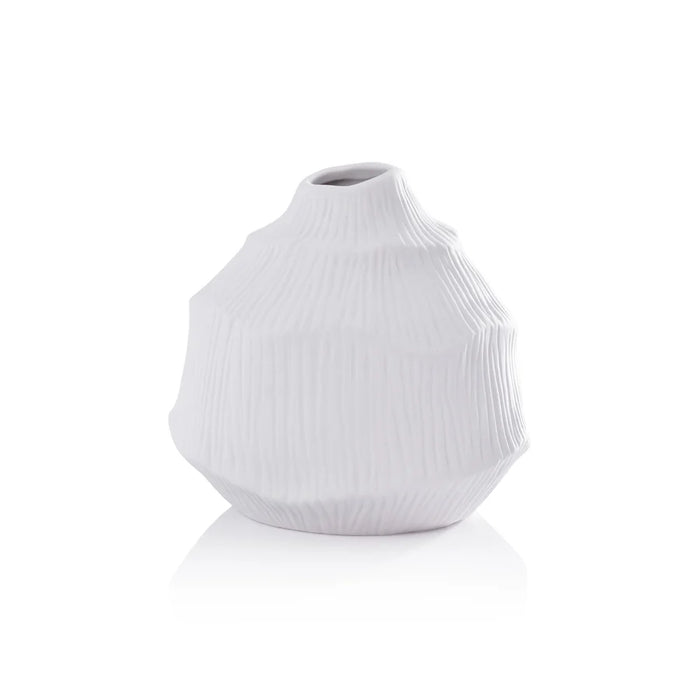 Textured White Porcelain Vase