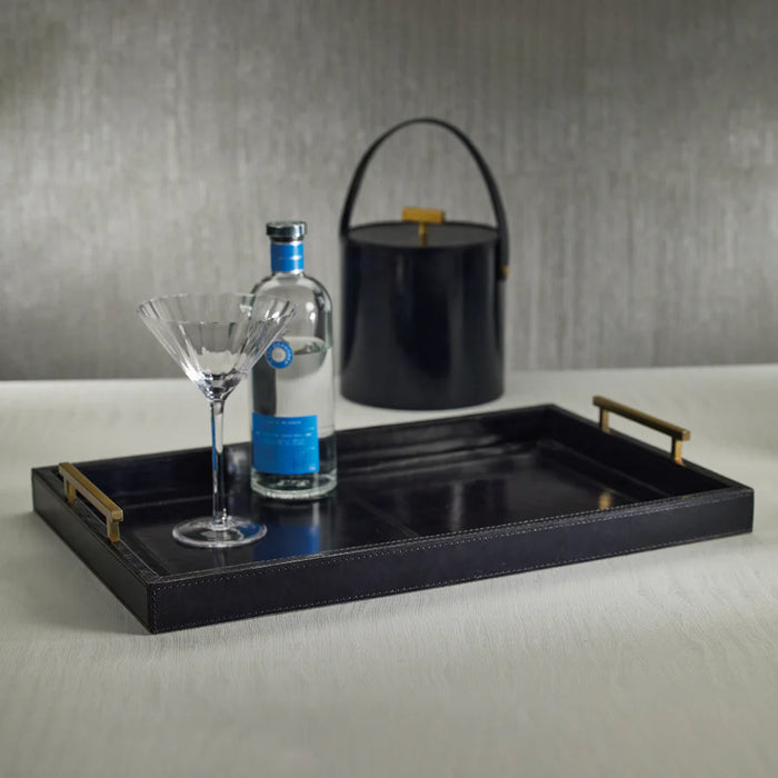 Savoy Leather Blue Tray