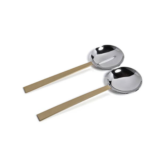 Salad Server Set- Nickel and Gold