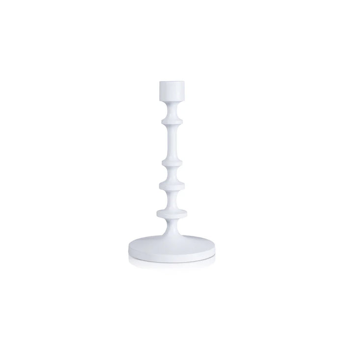 Lilou Matt White Metal Taper Holder