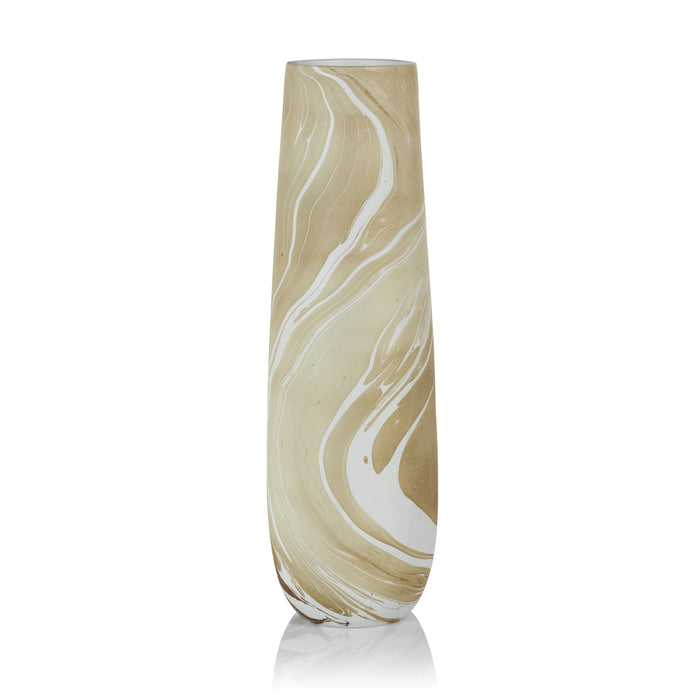 Natural Latte Marbleized Vase