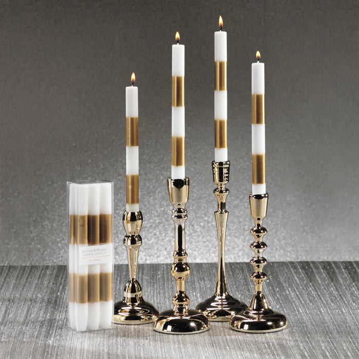 Festive Gold Formal Candles - Set Of 6