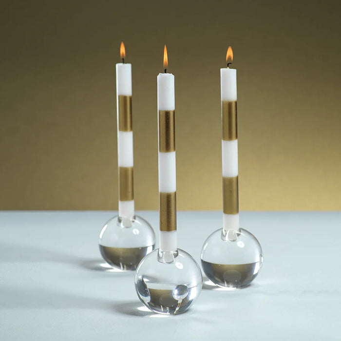Festive Gold Formal Candles - Set Of 6