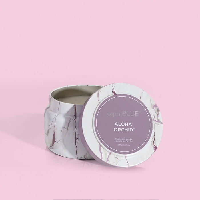 8.5oz Modern Marble Printed Travel Tin Candle