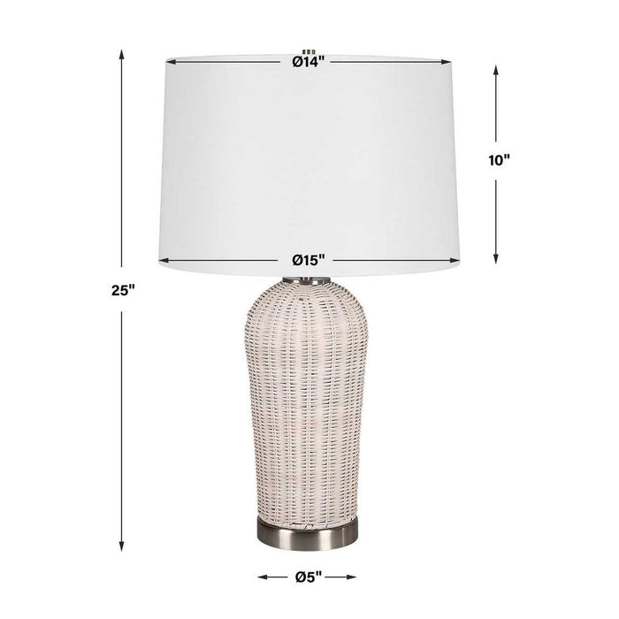 Woven Rattan White Lamp