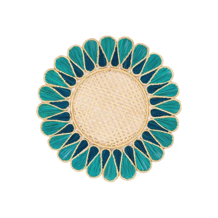 Drops Aquamarine/Navy Placemats - Set Of 4
