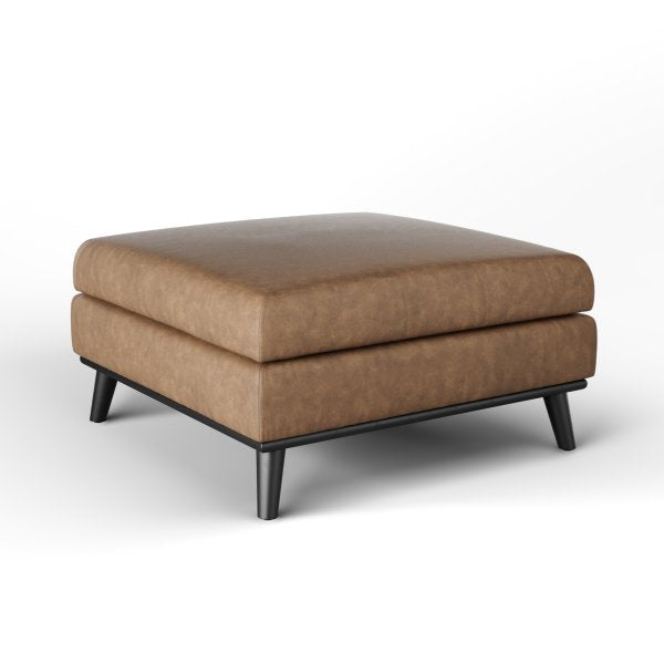 Square Ottoman - Faux Caramel