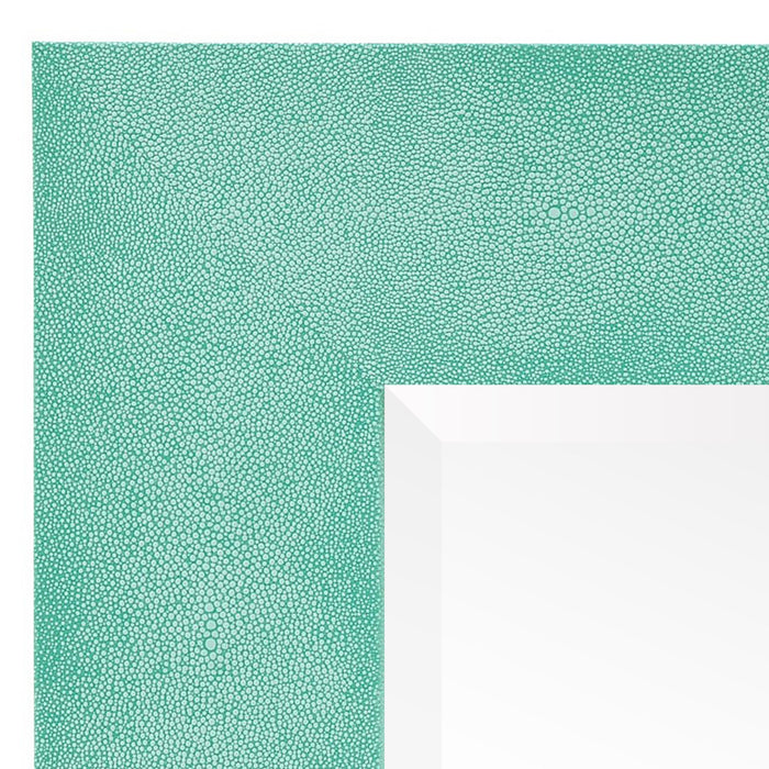 Teal Metallic Beveled Mirror