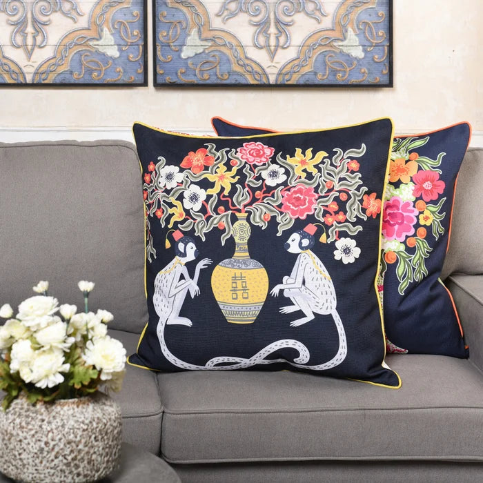 Floral Ginger Jar Prints Down Pillow