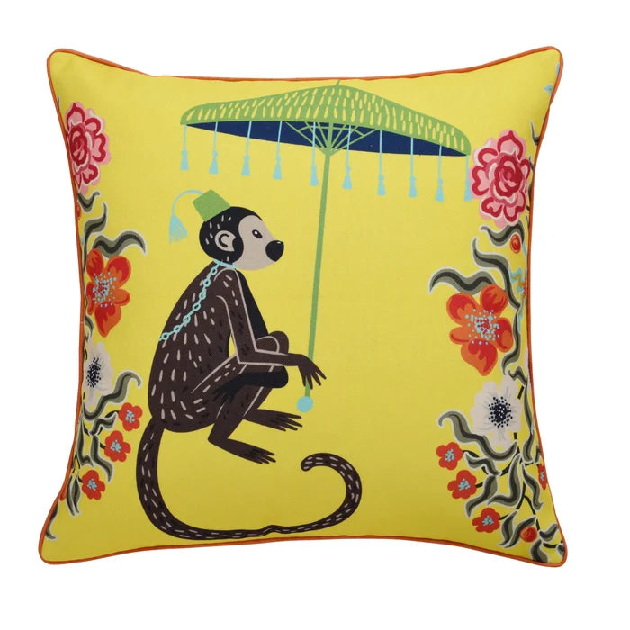 Monkey Down Pillow - Yellow