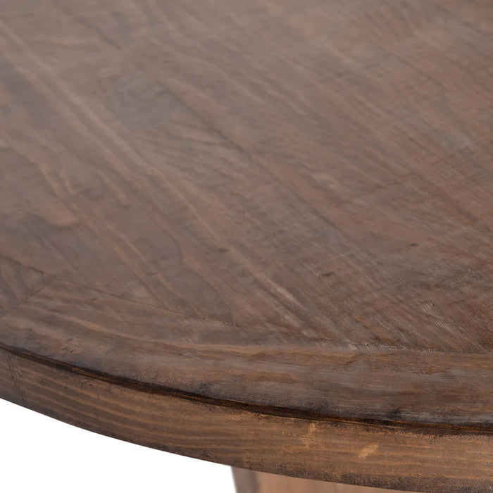 Harley Round Dining Table - Medium Brown