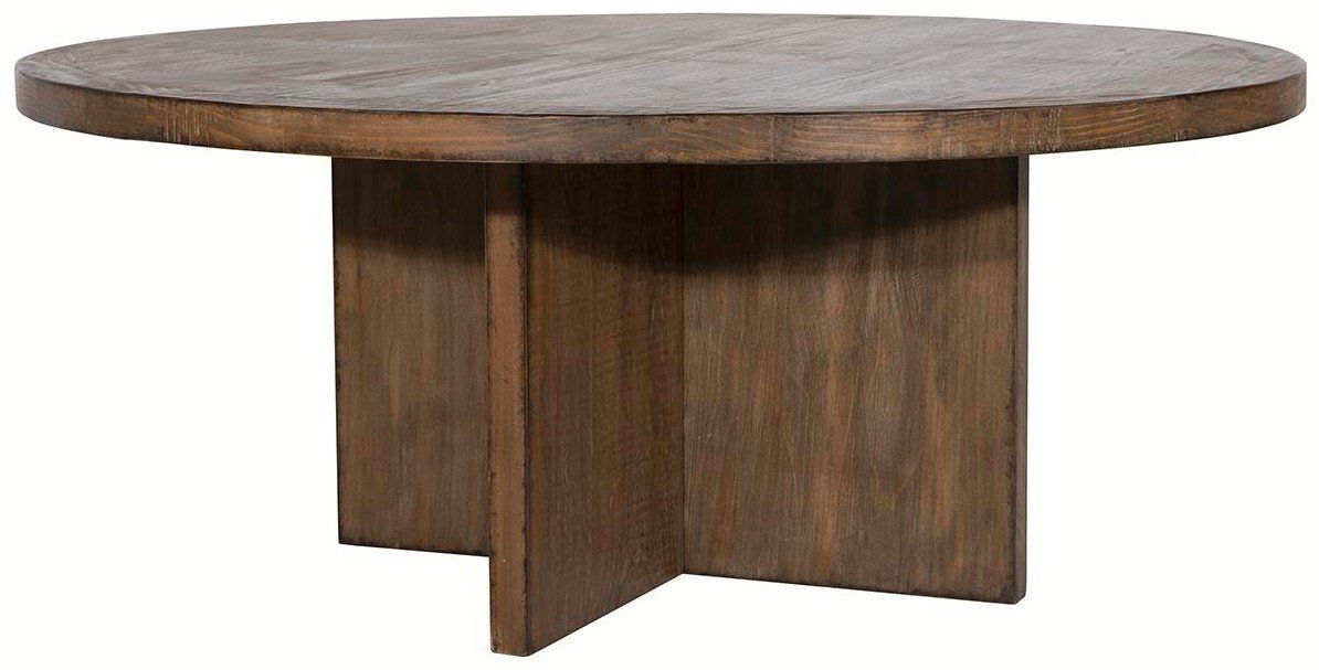 Harley Round Dining Table - Medium Brown