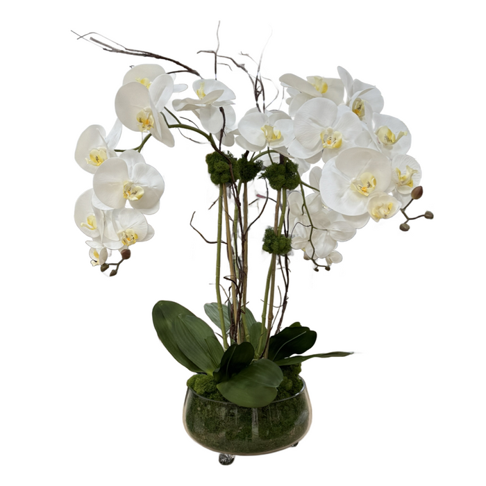 Large Orchid Glass Bowl