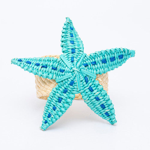 Starfish Aquamarine Napkin Rings - Set Of 4