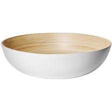 Bamboo/ White Serving Bowl
