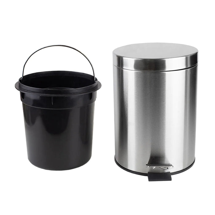 Home Basics 5-Liter Stainless Steel Matte Waste Bin