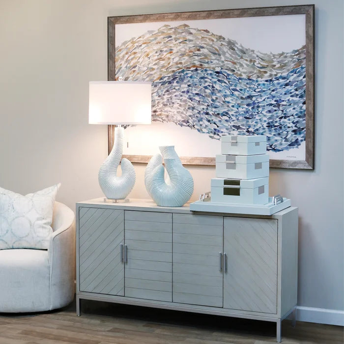 Spa Blue Ceramic Table Lamp