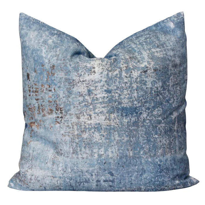 Distressed Blues Down Pillow