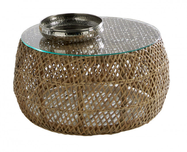 Sumatra Round Coffee Table w/Glass