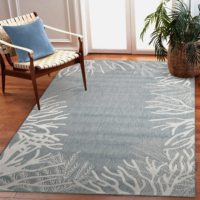 Carmel Reef Border Aqua Rug