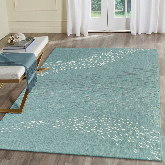Carmel School Of Fish Aqua Rug