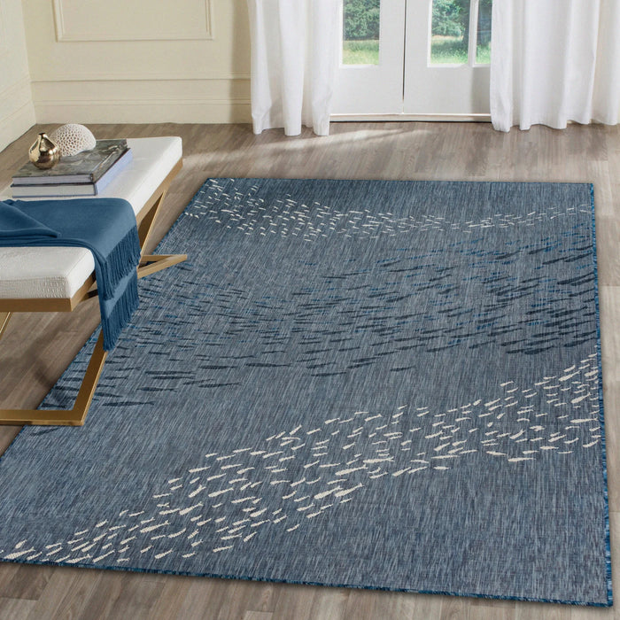 Carmel School Of Fish Navy Rug
