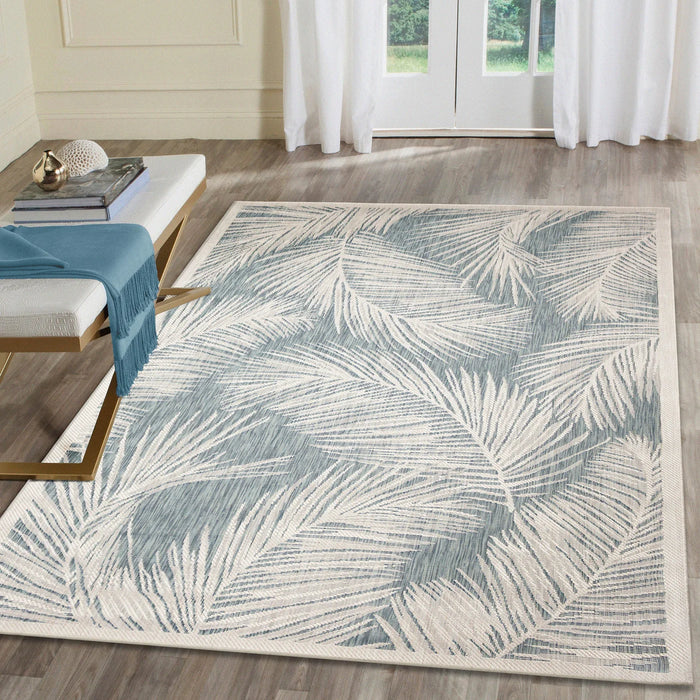 Carmel Fronds Aqua Rug