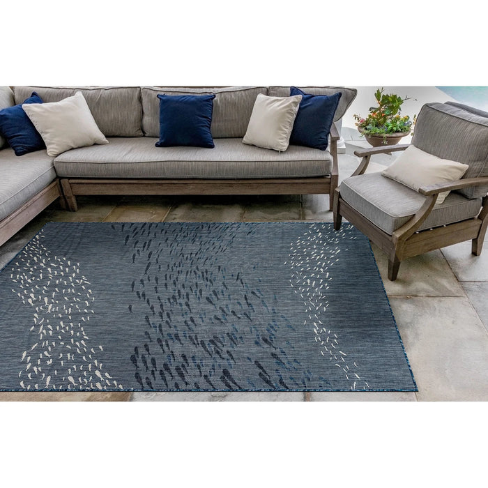 Carmel School Of Fish Navy Rug