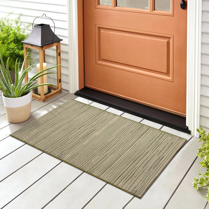 Miranda Tweed Stripe Green Rug