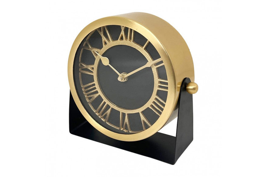 Metal Table Clock - Gold / Black