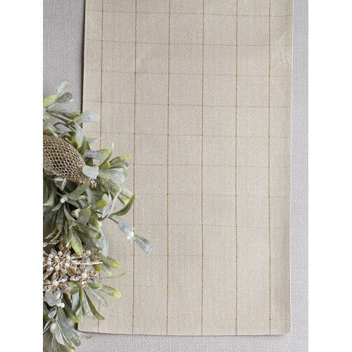 Soft Check Table Runner - Natural