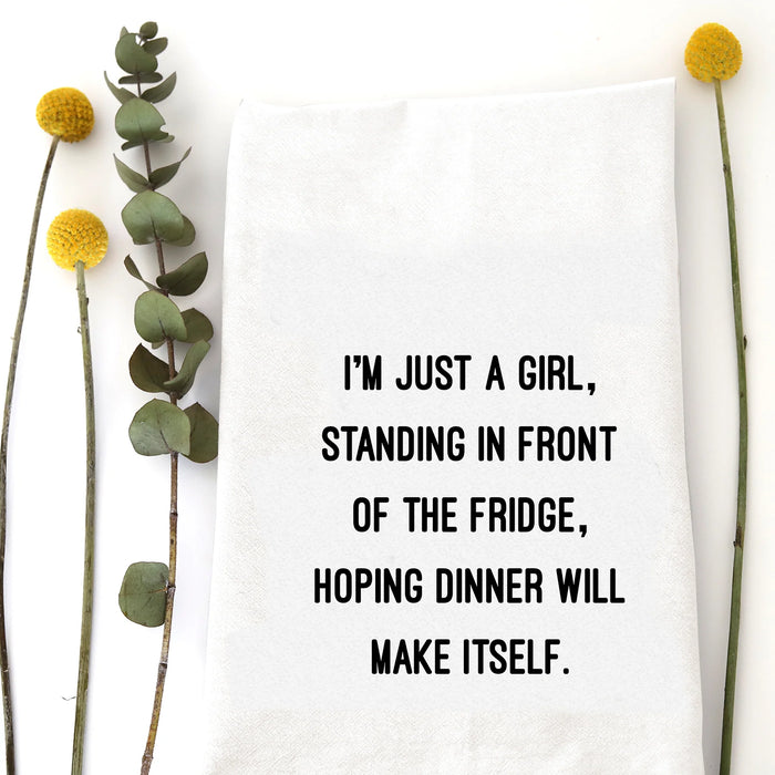 I'm Just A Girl Tea Towel