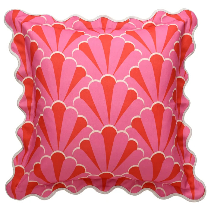 Pink Scalloped Shell Down Pillow