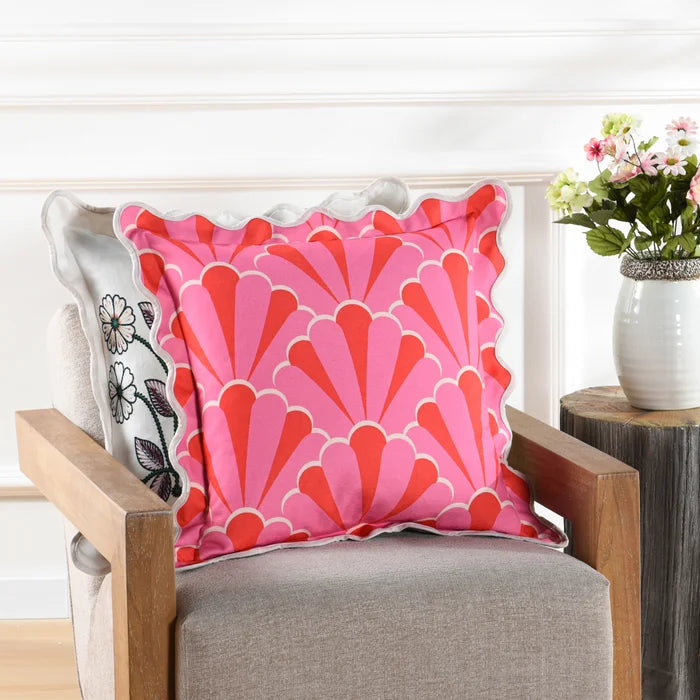 Pink Scalloped Shell Down Pillow