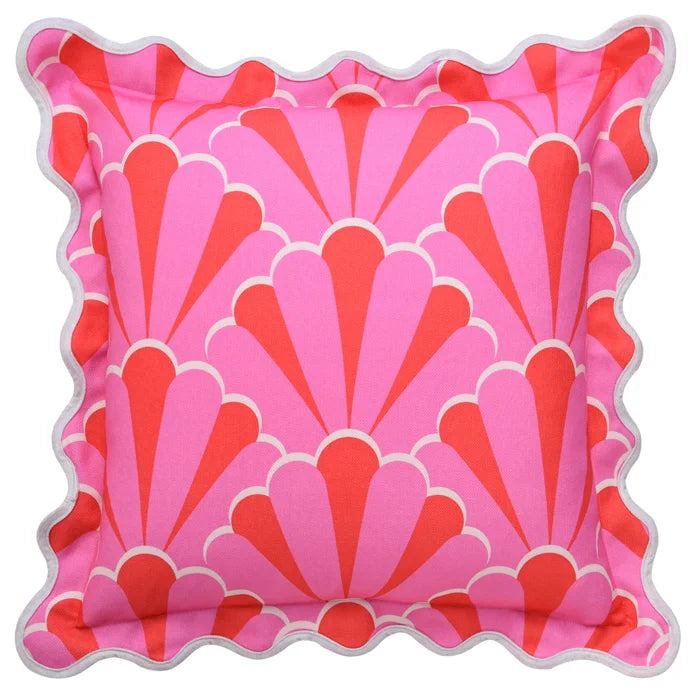 Pink Scalloped Shell Down Pillow