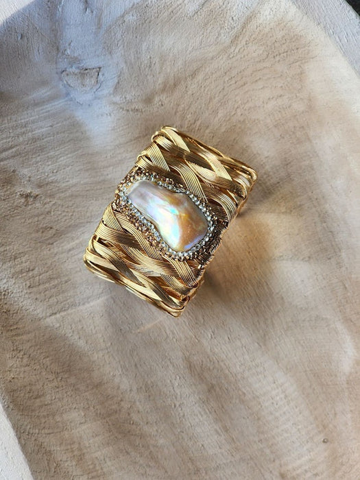 Gold Bracelet with Stone