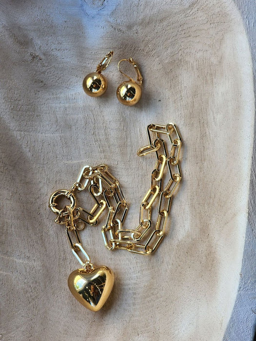 Big Love Heart Necklace Set
