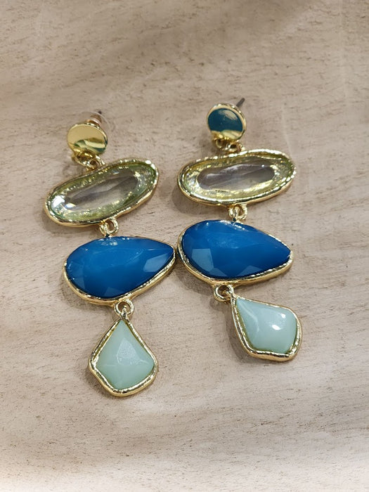 Natural Stone Classic Water Drop Earrings Turquoise