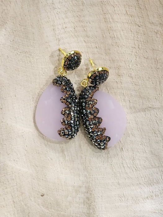 Purple Natural Stone Earrings