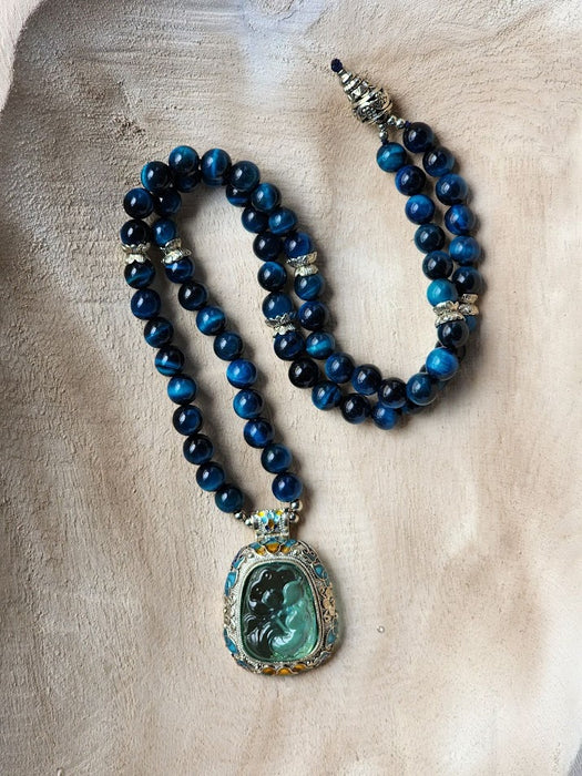 Blue Precious Stone Necklace