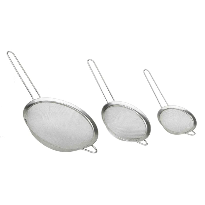 Home Basics 3-Piece Mesh Stainless Steel Strainer Set