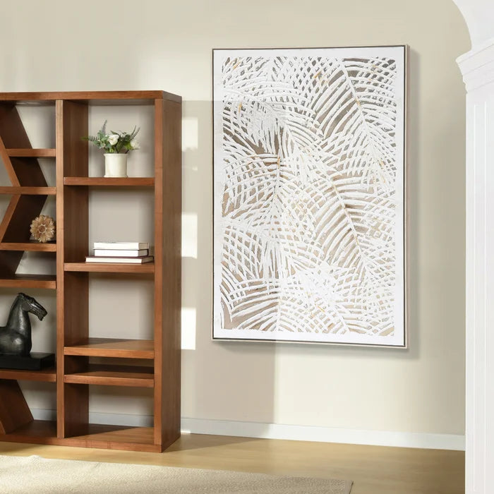 Palm Leaves In White Canvas Art