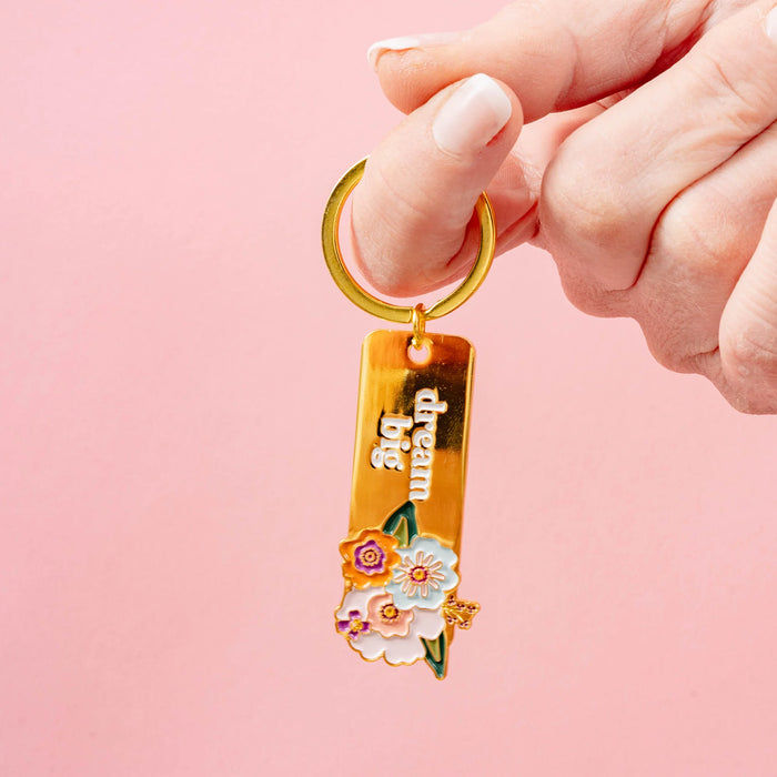 Enamel Floral Keychain