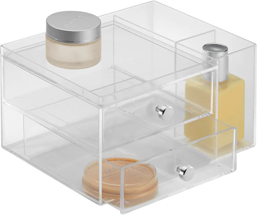 InterDesign 2-Drawer Storage Bin With Side Organiser