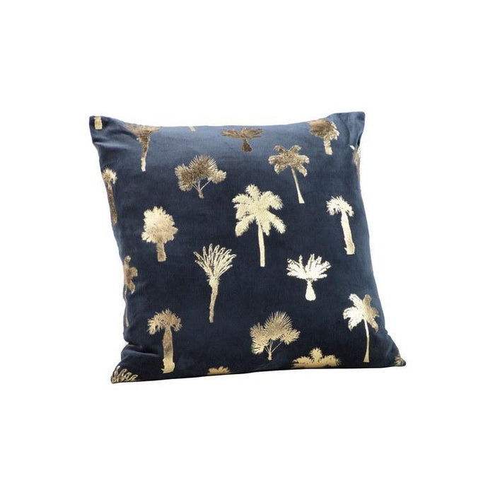 Palmier Midnight Blue Throw Pillow
