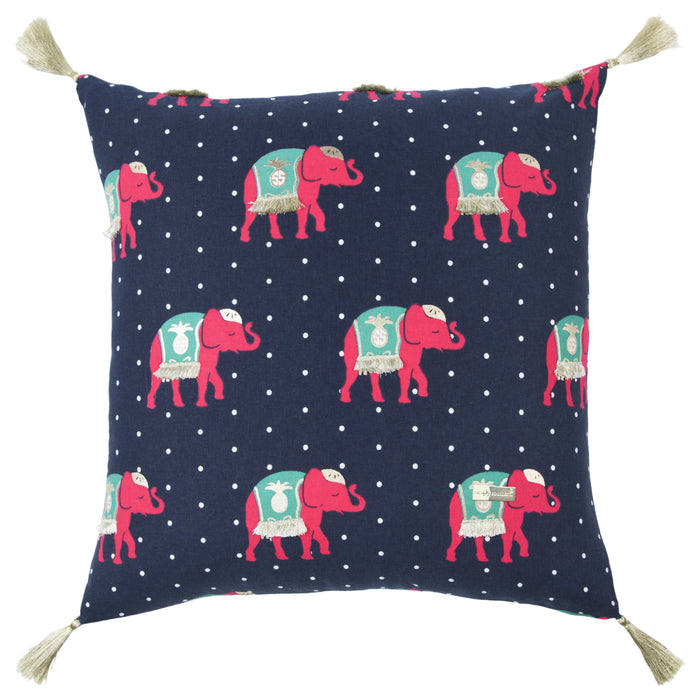 Navy Elephant Southern Pillow