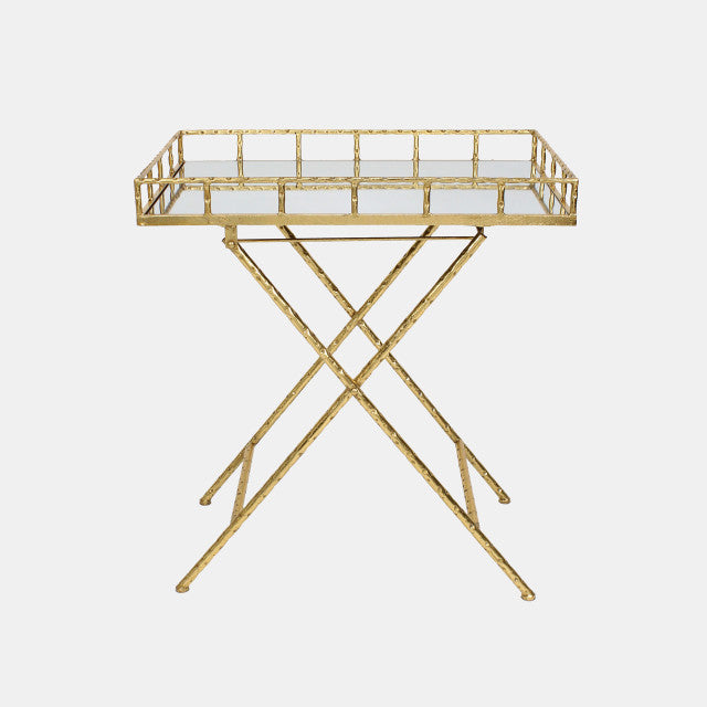 2-Tier Mirrored Tray Bar Cart