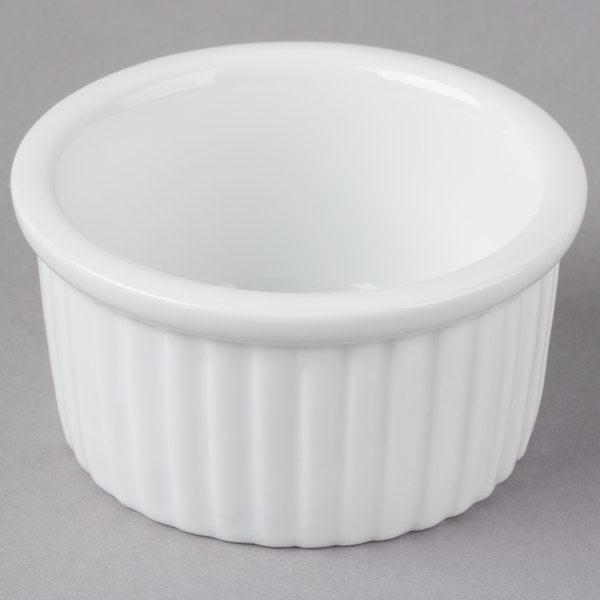 Acopa Bright White Fluted China Ramekin